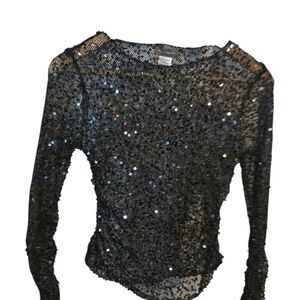 Sequin Black Top